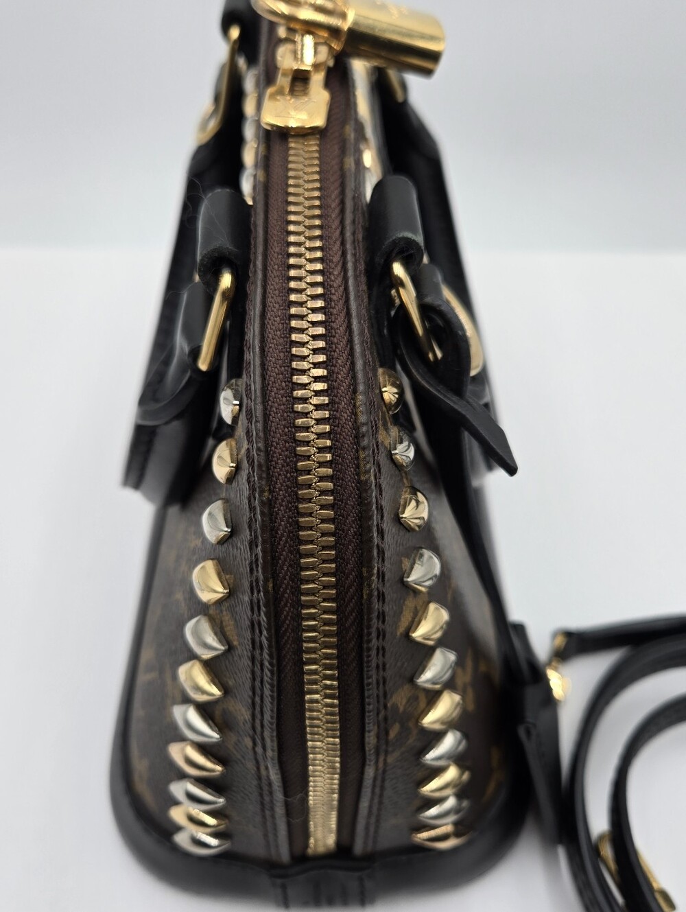 Louis Vuitton Limited Edition Monogram Macassar Canvas Studded Alma - COA incl - Picture 7 of 14